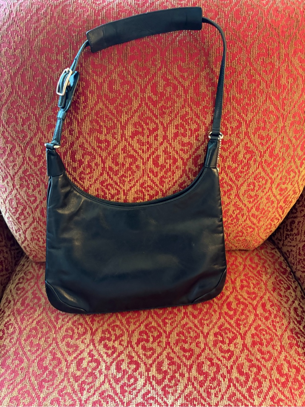 Vintage Coach  J1K-8312 Black Leather Hobo with Silver Black Tag